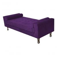 Kit Cabeceira Lady E Recamier Félix 140 Cm Casal Suede Rosê - Amarena Móveis Cor Roxo Suede