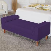 Kit Cabeceira Lady E Recamier Félix 140 Cm Casal Suede Rosê - Amarena Móveis Cor Roxo Suede - 7