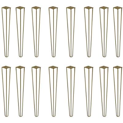 Kit 16 Pés De Metal 60 Cm Hairpin Legs Mesa De Canto Dourado G41