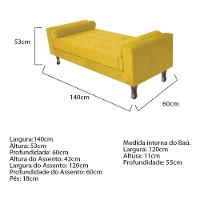 Kit Cabeceira Lady E Recamier Félix 140 Cm Casal Suede Rosê - Amarena Móveis Cor Amarelo Suede