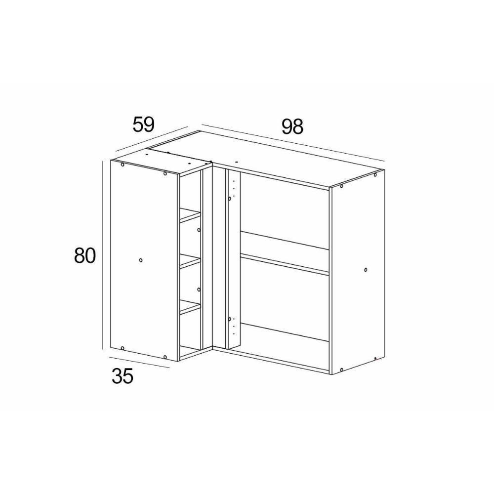 Armário Aéreo P- Cozinha Canto Reto Vibra T652 C- 1 Porta 98cm Canela-verde Pistache Lacca - Kappesberg - 2