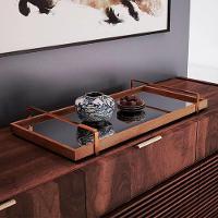 Bandeja Espelhada Madeira com Alça Bronze - 7