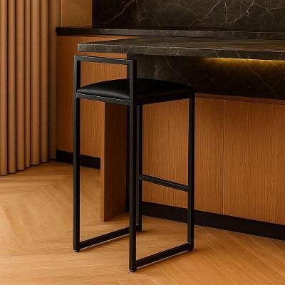 Banqueta Industrial Alta Sala Jantar Bar Bancada Cozinha Cor:preto
