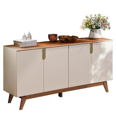Buffet Aparador Recife 4 Portas Off White/canela - Mobler Off White/canela