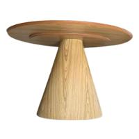 Mesa Cone Oval 137x90cm Tampo Madeira Freijó Base Madeira - 2
