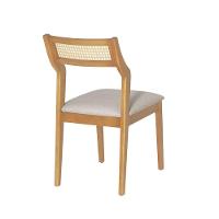 Conjunto 2 Cadeiras De Jantar Lagum Conforto Estofada Jequitibá Natural Linho Bege Palha Sextavada - 5