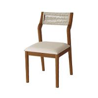 Conjunto 4 Cadeiras De Jantar Lagum Conforto Estofada Jequitibá Terra Linho Bege E Corda Náutica - 6