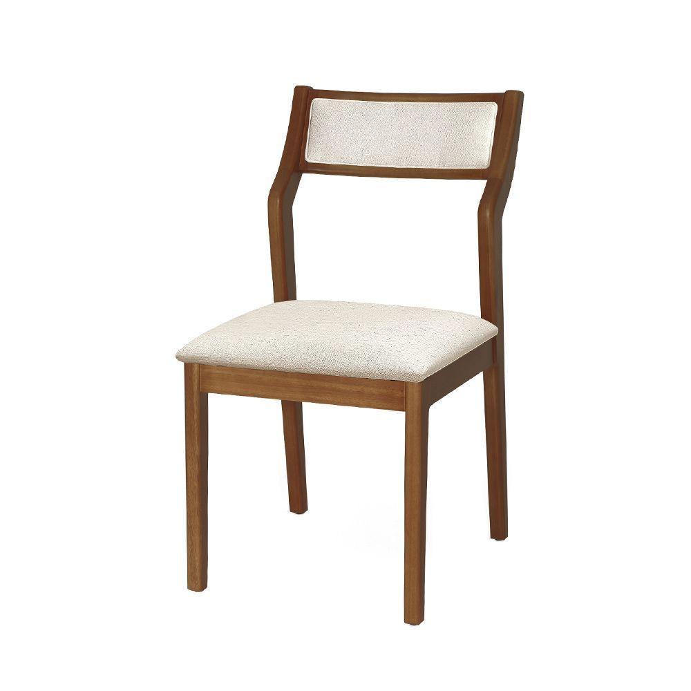 Conjunto 4 Cadeiras De Jantar Lagum Conforto Estofada Jequitibá Terra Linho Bege - 6