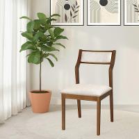 Conjunto 4 Cadeiras De Jantar Lagum Conforto Estofada Jequitibá Terra Linho Bege - 2