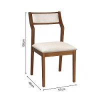 Conjunto 4 Cadeiras De Jantar Lagum Conforto Estofada Jequitibá Terra Linho Bege