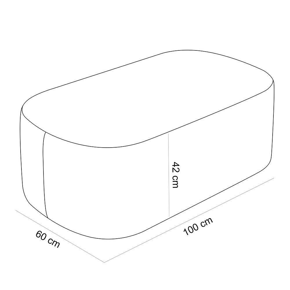 Cabeceira Cama Box 100cm Lanna Com Puff Recamier Doha W01 Bouclê Cinza - Lyam Decor - 8