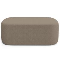 Cabeceira Cama Box 100cm Lanna Com Puff Recamier Doha W01 Bouclê Bege - Lyam Decor - 3