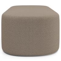 Cabeceira Cama Box 100cm Lanna Com Puff Recamier Doha W01 Bouclê Bege - Lyam Decor - 9