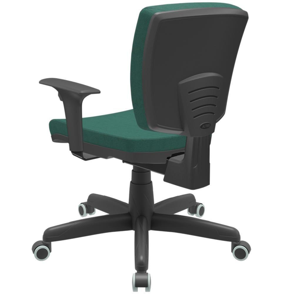 Kit 03 Cadeiras Escritório Executiva Office Giratória Preto Baixa Flexi P03 Poliéster Verde - Lyam - 8
