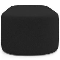 Cabeceira Cama Box 100cm Lanna Com Puff Recamier Doha W01 Bouclê Preto - Lyam Decor - 3