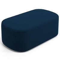 Cabeceira Cama Box 100cm Lanna Com Puff Recamier Doha W01 Suede Azul Marinho - Lyam Decor - 10
