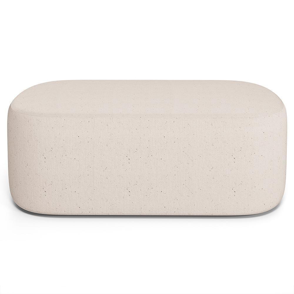 Cabeceira Cama Box 100cm Lanna Com Puff Recamier Doha W01 Linho Cru - Lyam Decor - 4