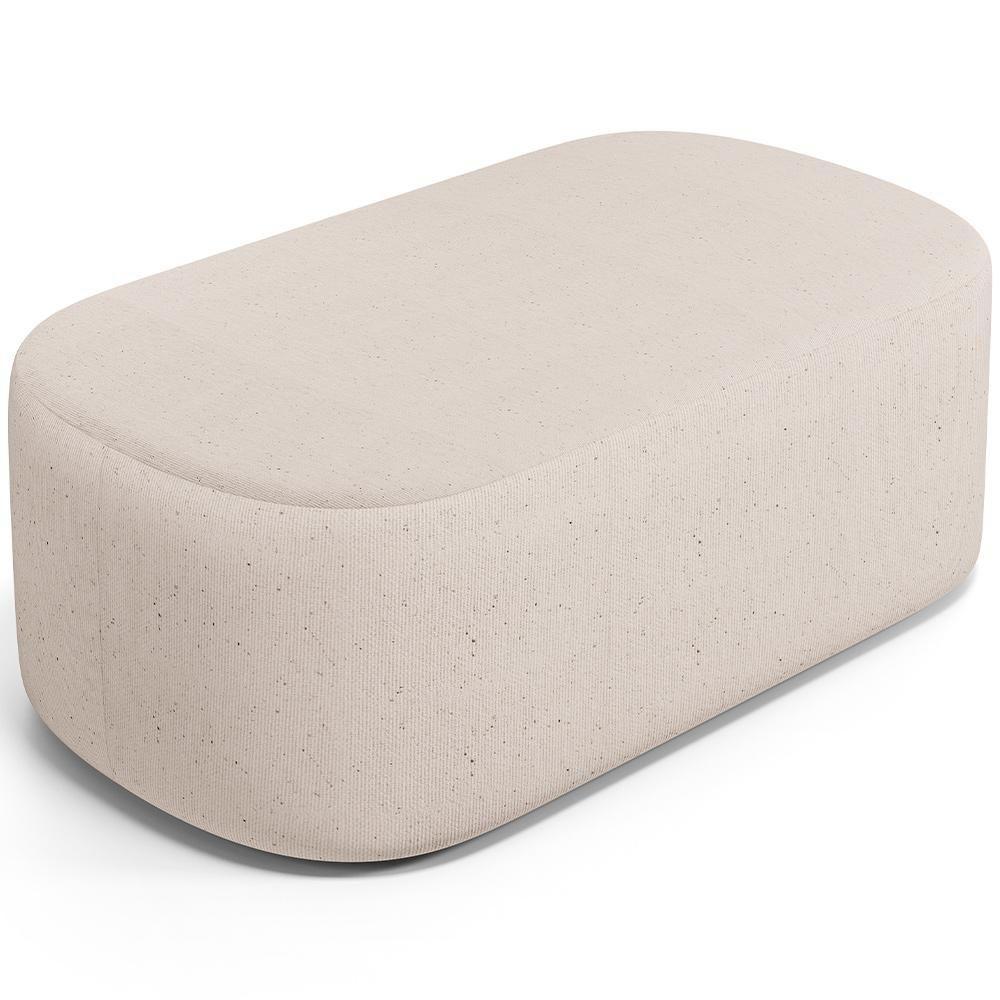 Cabeceira Cama Box 100cm Lanna Com Puff Recamier Doha W01 Linho Cru - Lyam Decor - 10