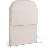 Cabeceira Cama Box 100cm Lanna Com Puff Recamier Doha W01 Linho Cru - Lyam Decor - 9