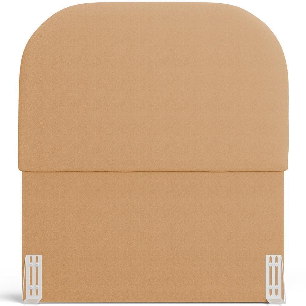 Cabeceira Cama Box 100cm Lanna Com Puff Recamier Doha W01 Bouclê Mostarda - Lyam Decor - 5