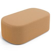 Cabeceira Cama Box 100cm Lanna Com Puff Recamier Doha W01 Bouclê Mostarda - Lyam Decor - 3