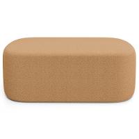 Cabeceira Cama Box 100cm Lanna Com Puff Recamier Doha W01 Bouclê Mostarda - Lyam Decor - 6