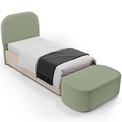 Cabeceira Lanna para Cama Casal Box em Madeira Maciça com Veludo Verde 100cm