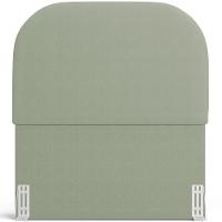 Cabeceira Cama Box 100cm Lanna Com Puff Recamier Doha W01 Bouclê Oliva - Lyam Decor - 3