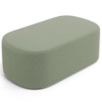 Cabeceira Cama Box 100cm Lanna Com Puff Recamier Doha W01 Bouclê Oliva - Lyam Decor - 10