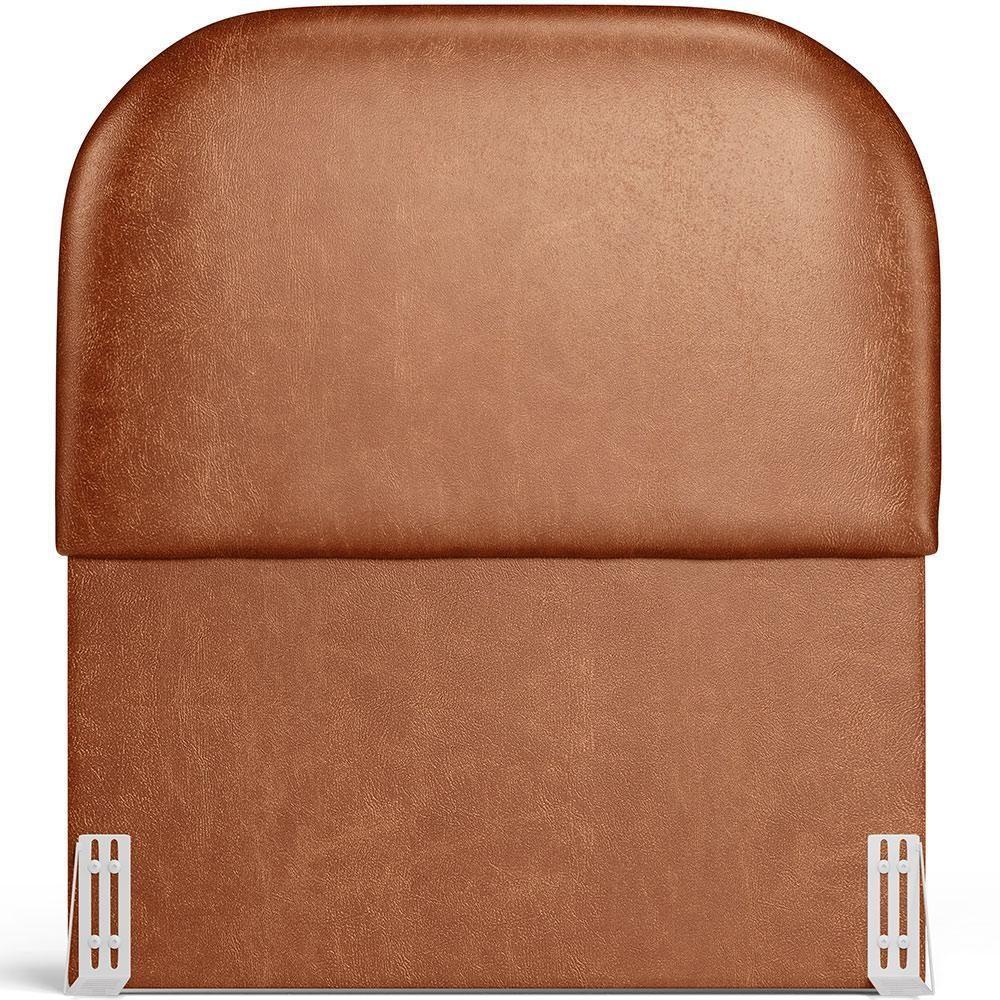 Cabeceira Cama Box 100cm Lanna Com Puff Recamier Doha W01 Couríssimo Camel - Lyam Decor - 3