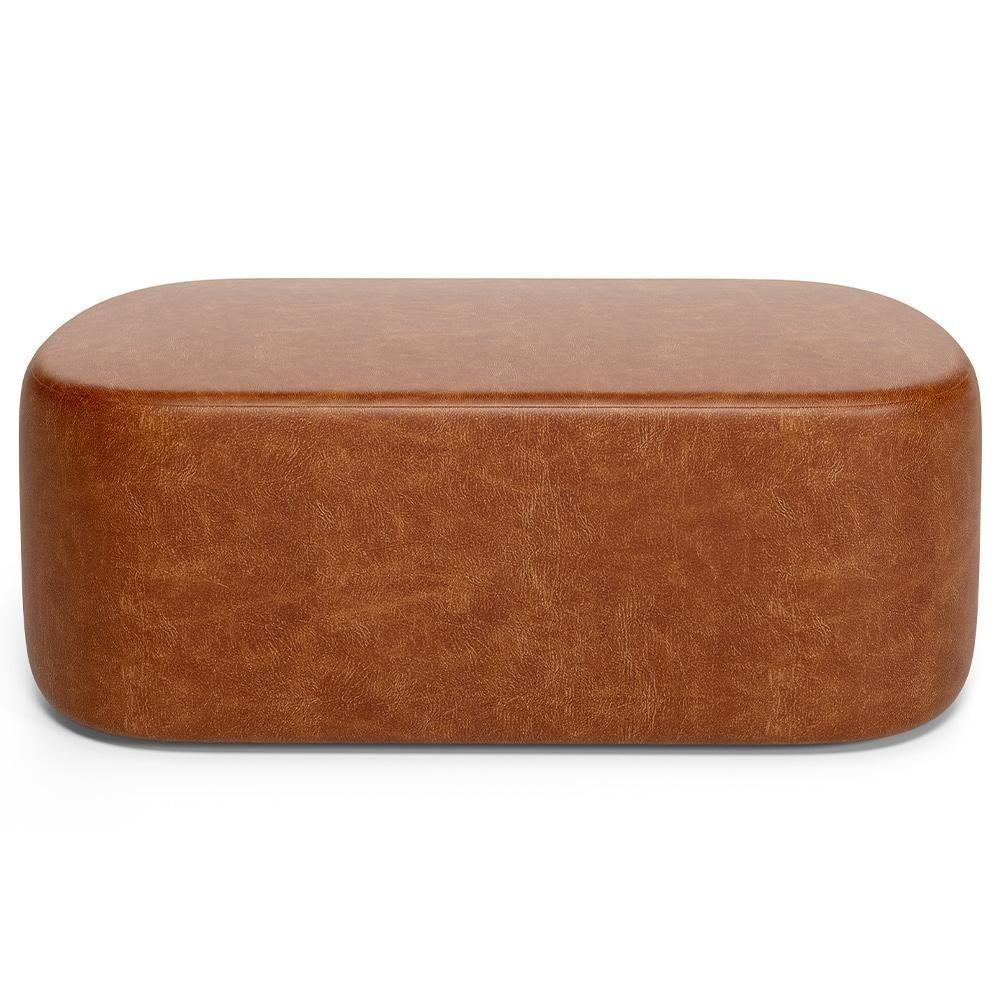 Cabeceira Cama Box 100cm Lanna Com Puff Recamier Doha W01 Couríssimo Camel - Lyam Decor - 4