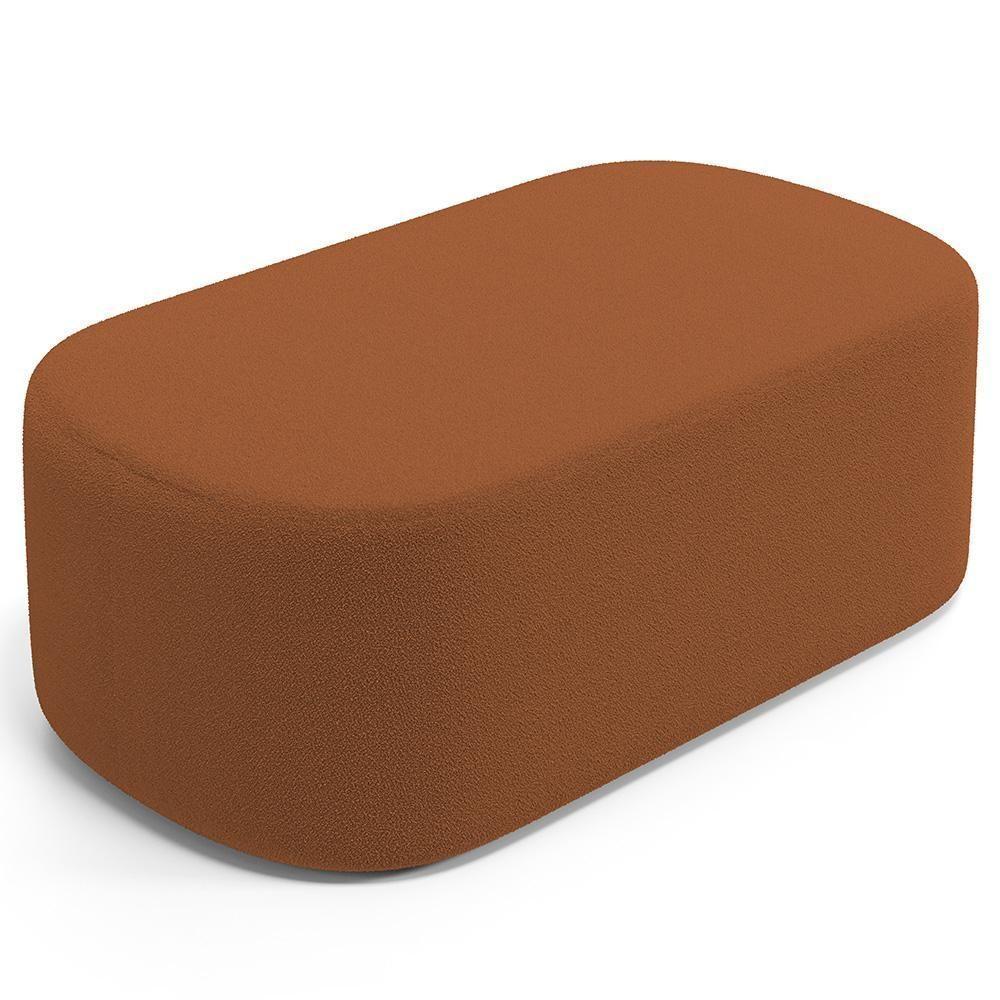Cabeceira Cama Box 100cm Lanna Com Puff Recamier Doha W01 Bouclê Terracota - Lyam Decor - 8