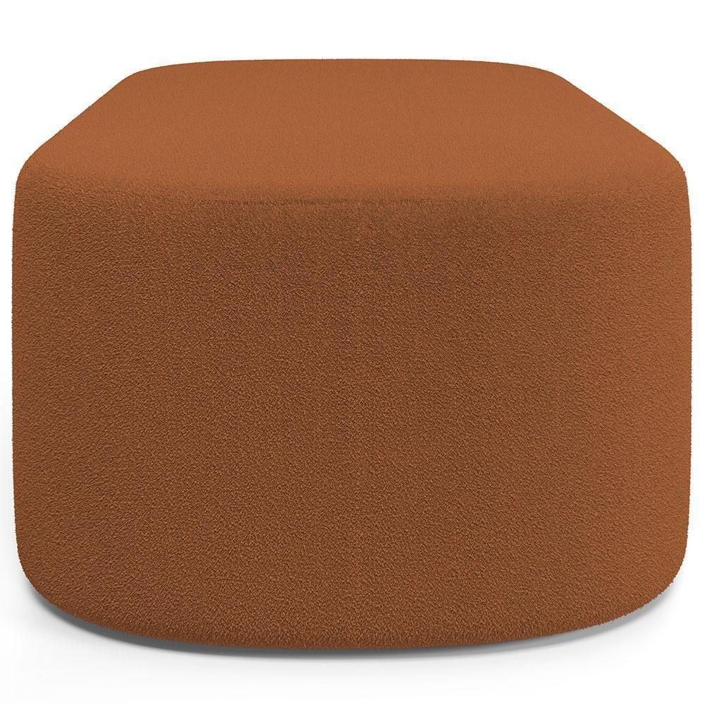 Cabeceira Cama Box 100cm Lanna Com Puff Recamier Doha W01 Bouclê Terracota - Lyam Decor - 10