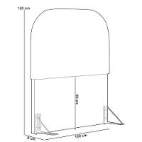 Cabeceira Cama Box 100cm Lanna Com Puff Recamier Doha W01 Bouclê Terracota - Lyam Decor - 5