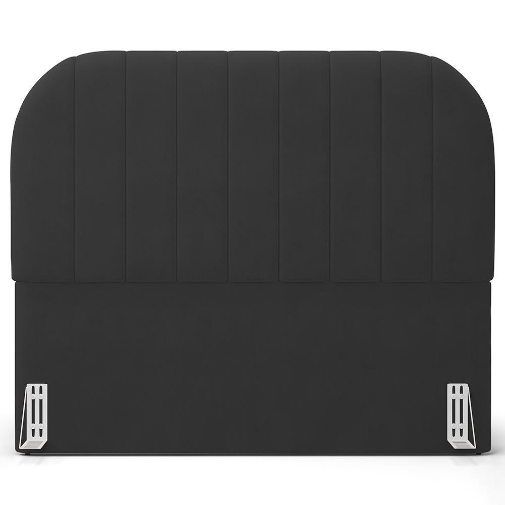 Cabeceira Cama Box Casal Estofada Orgânica 140cm Alice W01 Suede Preto - Lyam Decor - 3