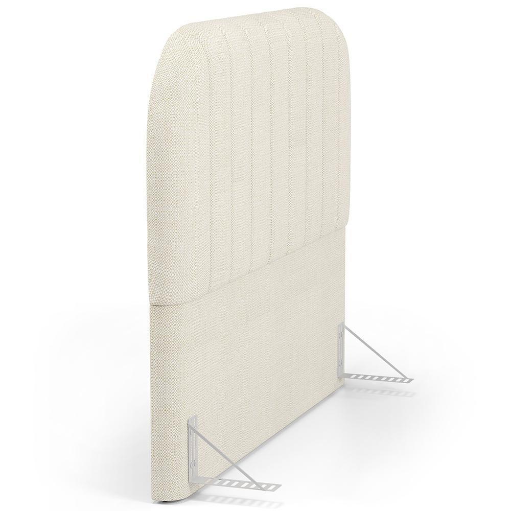 Cabeceira Cama Box Casal Estofada Orgânica 140cm Alice W01 Linho Champagne - Lyam Decor - 6