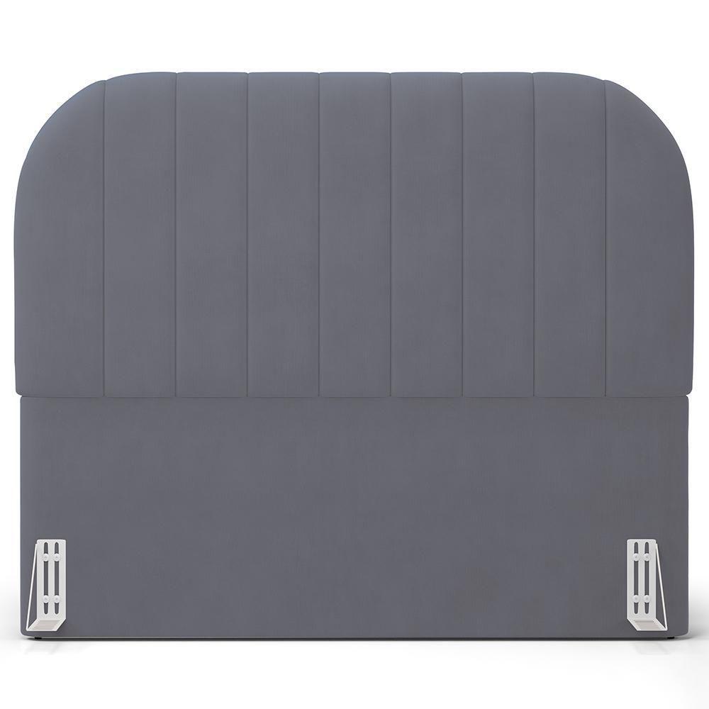 Cabeceira Cama Box Queen Estofada Orgânica 160cm Alice W01 Suede Cinza - Lyam Decor - 3