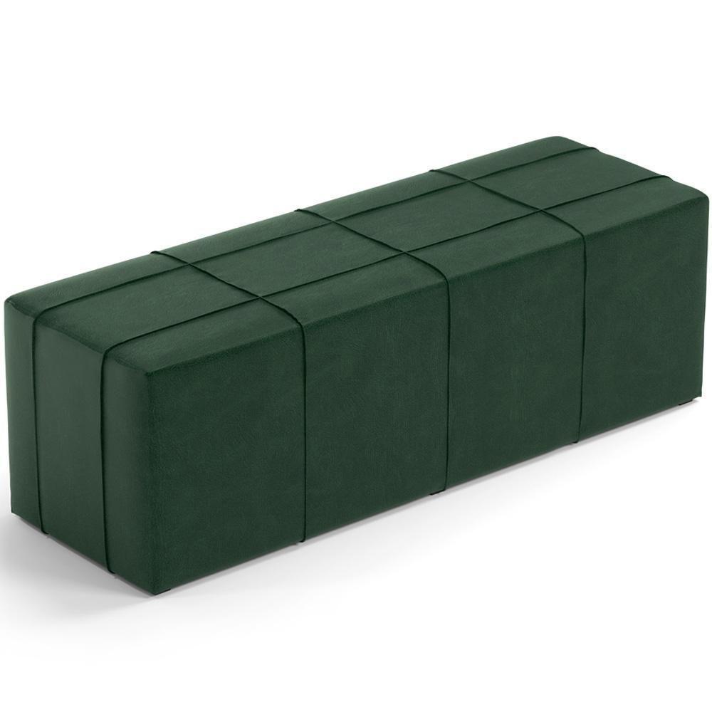 Kit Cabeceira Cama Box King 195cm Com Calçadeira Roma W01 Couríssimo Verde - Lyam - 4