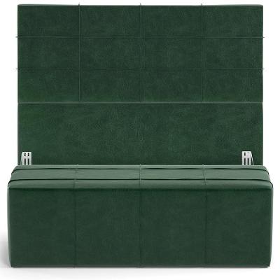 Kit Cabeceira Cama Box King 195cm Com Calçadeira Roma W01 Couríssimo Verde - Lyam