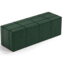 Kit Cabeceira Cama Box King 195cm Com Calçadeira Roma W01 Couríssimo Verde - Lyam