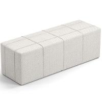 Kit Cabeceira Cama Box Casal 140cm Com Calçadeira Roma W01 Linho Champagne - Lyam