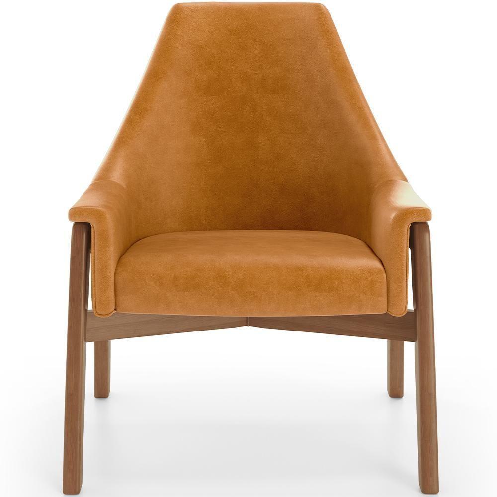 Kit 02 Poltronas Decorativa Para Sala De Estar Sakura L02 Couríssimo Canela - Lyam Decor - 3