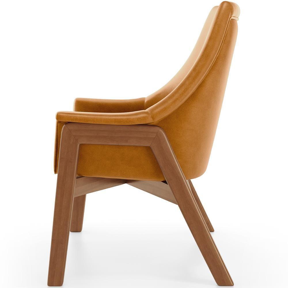 Kit 02 Poltronas Decorativa Para Sala De Estar Sakura L02 Couríssimo Canela - Lyam Decor - 6