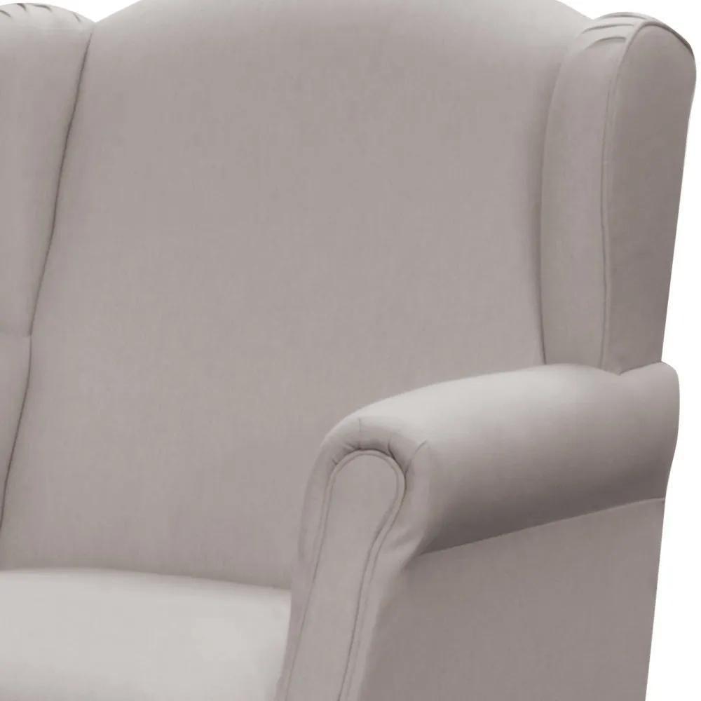 Poltrona De Amamentação Com Balanço E Puff Elisa P02 Linho - Lyam Decor Linho Cinza - 10