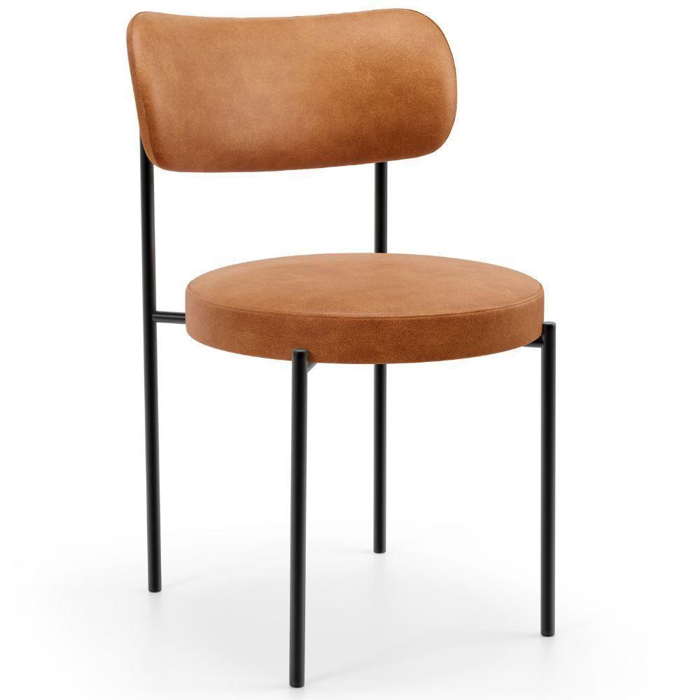 Mesa Valência Com 06 Cadeiras Para Sala De Jantar Louise L02 Couríssimo Canela - Lyam Decor - 3