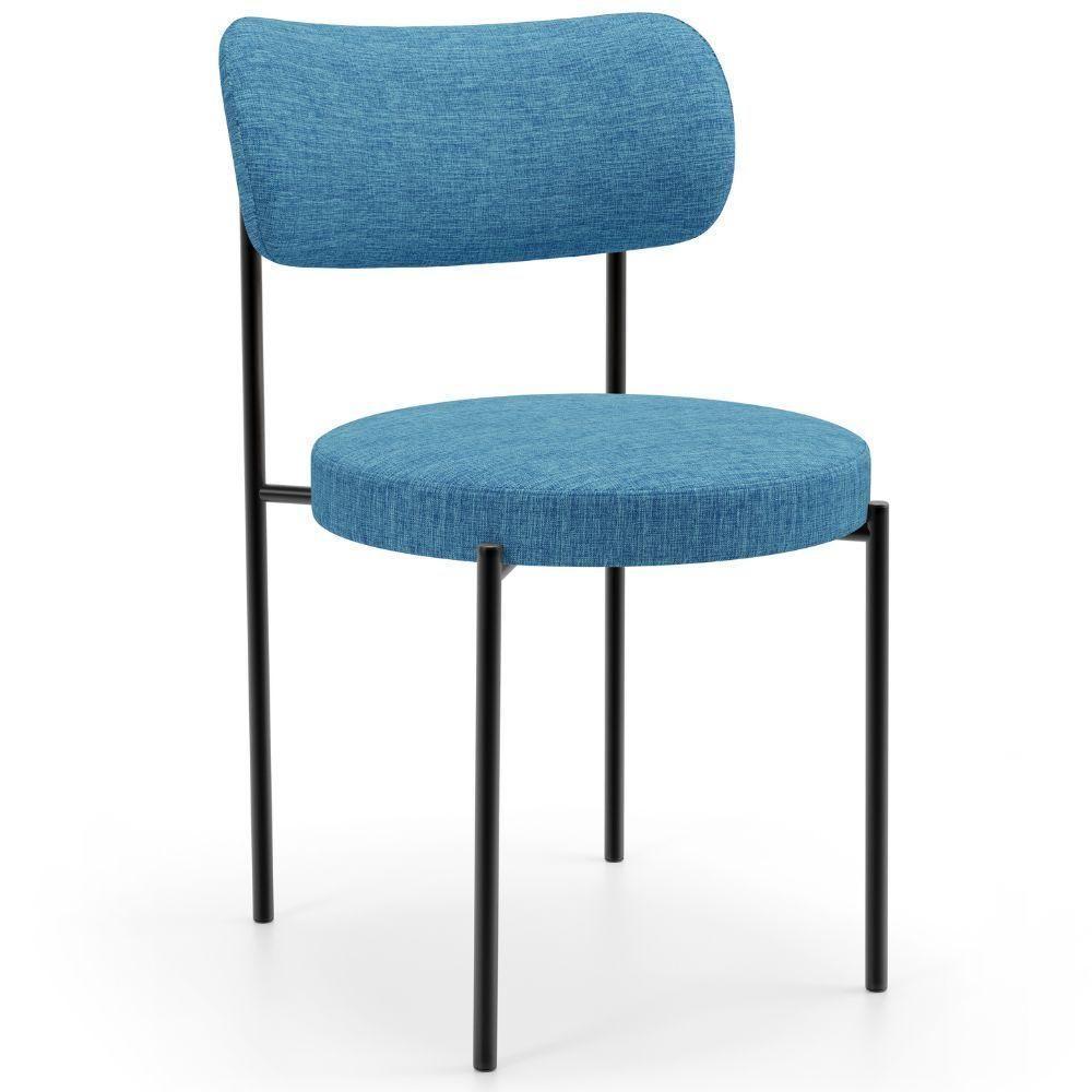 Mesa Valência Com 06 Cadeiras Para Sala De Jantar Louise L02 Linho Azul - Lyam Decor - 3
