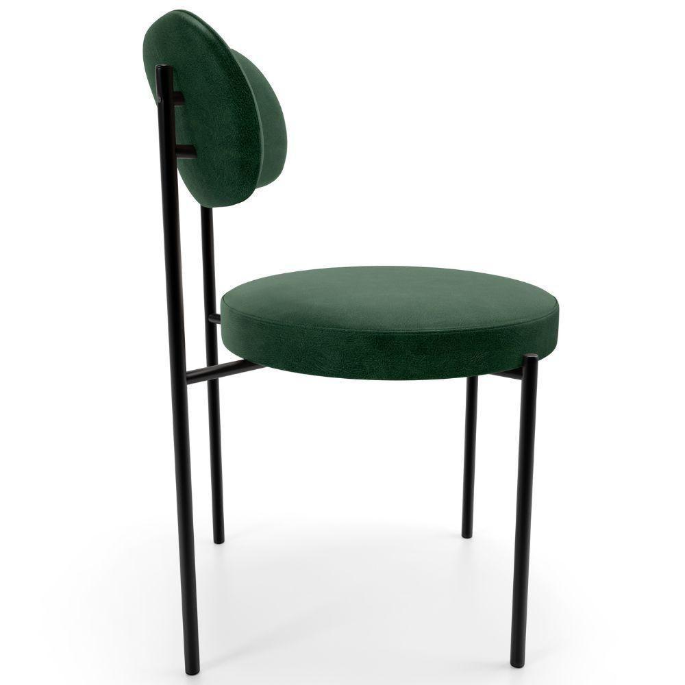 Mesa Valência Com 06 Cadeiras Para Sala De Jantar Louise L02 Couríssimo Verde - Lyam Decor - 10