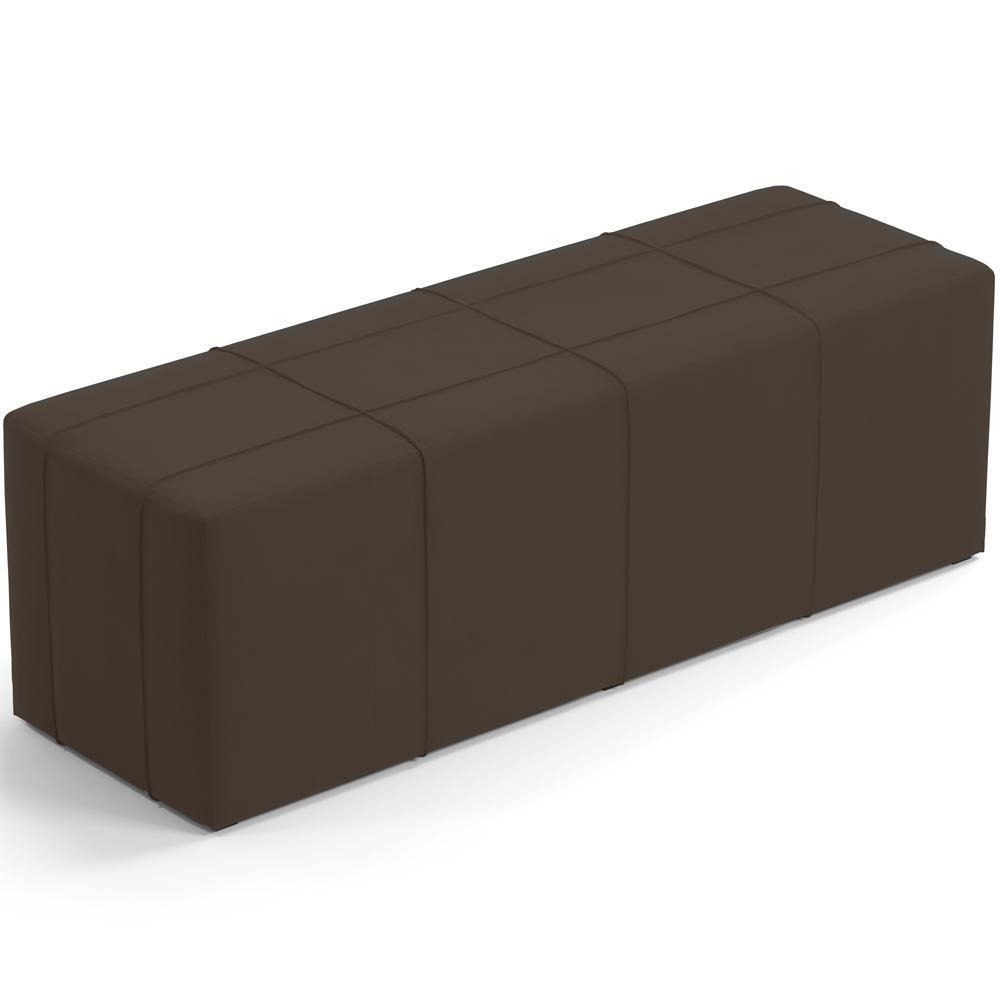 Kit Cabeceira Cama Box Queen 160cm Com Calçadeira Roma W01 Suede Marrom - Lyam - 4