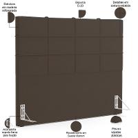 Kit Cabeceira Cama Box Queen 160cm Com Calçadeira Roma W01 Suede Marrom - Lyam - 5