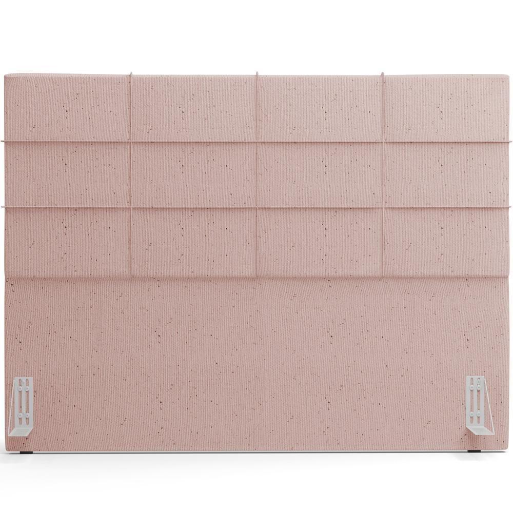 Kit Cabeceira Cama Box Casal 140cm Com Calçadeira Roma W01 Linho Rosê - Lyam - 9